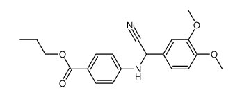 4-{[Cyano-(3,4-dimethoxy-phenyl)-methyl]-amino}-benzoic acid propyl ester结构式