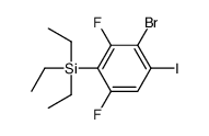 (3-bromo-2,6-difluoro-4-iodophenyl)-triethylsilane Structure