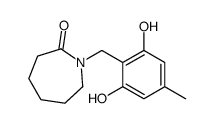 1-[(2,6-dihydroxy-4-methylphenyl)methyl]azepan-2-one Structure