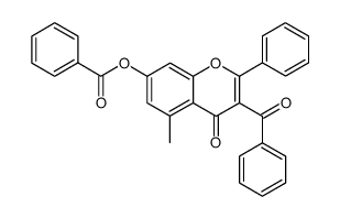 3-benzoyl-7-benzoyloxy-5-methyl-2-phenyl-chromen-4-one结构式