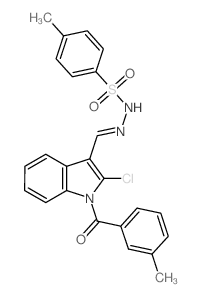 N-[[2-chloro-1-(3-methylbenzoyl)indol-3-yl]methylideneamino]-4-methyl-benzenesulfonamide结构式
