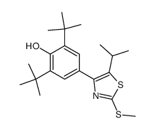 2,6-Di-tert-butyl-4-(5-isopropyl-2-methylsulfanyl-thiazol-4-yl)-phenol Structure