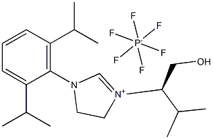 (S)-1-(2,6-二异丙基苯基)-3-(1-羟基-3-甲基丁烷-2-基)-4,5-二氢-1H-咪唑-3-六氟磷酸铵(V)结构式