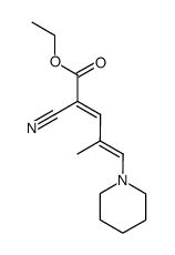 ethyl 2-cyano-4-methyl-5-piperidino-2,4-pentadienoate结构式