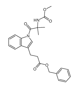 benzyl 1-(N-methoxycarbonyl-α-methylalanyl)-3-indolepropionate结构式