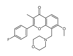 2-(4-fluorophenyl)-7-methoxy-3-methyl-8-(morpholin-4-ylmethyl)chromen-4-one结构式