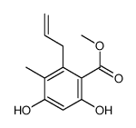 methyl 4,6-dihydroxy-3-methyl-2-prop-2-enylbenzoate结构式