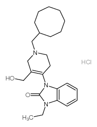 1-[1-(环辛基甲基)-1,2,3,6-四氢-5-(羟基甲基)-4-吡啶基]-3-乙基-1,3-二氢-2H-苯并咪唑-2-酮结构式