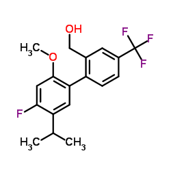 4'-Fluoro-2'-methoxy-5'-isopropyl-4-trifluoromethyl-1,1'-biphenyl-2- methanol Structure