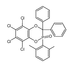5,6,7,8-Tetrachloro-2-(2,6-dimethyl-phenyl)-3,3-diphenyl-benzo[1,4,2]dioxaphosphinine 2-oxide结构式