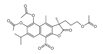 (R)-5,6-diacetoxy-3-(3-acetoxypropyl)-2,3-dihydro-7-isopropyl-3,4-dimethylnaphtho<2,3-b>furan-2-one结构式