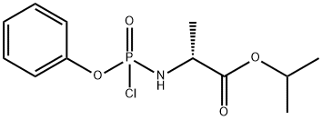 (2R)-异丙基2-((氯(苯氧基)磷酰基)氨基)丙酸乙酯结构式