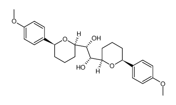 (1R,2R)-1,2-bis((2R,6S)-tetrahydro-6-(4-methoxyphenyl)-2H-pyran-2-yl)ethane-1,2-diol结构式