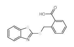 2-[(1,3-苯并噻唑-2-硫代)甲基]苯甲酸结构式