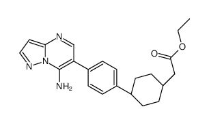 Cyclohexaneacetic acid, 4-[4-(7-aminopyrazolo[1,5-a]pyrimidin-6-yl)phenyl]-, ethyl ester, trans- picture
