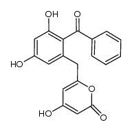 6-(2-benzoyl-3,5-dihydroxybenzyl)-4-hydroxy-2H-pyran-2-one Structure