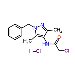 N-(1-Benzyl-3,5-dimethyl-1H-pyrazol-4-yl)-2-chloroacetamide hydrochloride (1:1) Structure