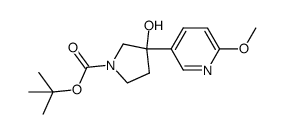 tert-butyl 3-hydroxy-3-(6-methoxypyridin-3-yl)pyrrolidine-1-carboxylate结构式