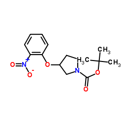 (3S)-3-(2-硝基苯氧基)-1-吡咯烷羧酸叔丁酯结构式