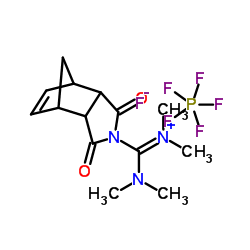 [Dimethylamino-[(3,5-dioxo-4-azatricyclo[5.2.1.02,6]dec-8-en-4-yl)oxy]methylidene]-dimethylazanium Structure
