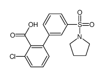 2-chloro-6-(3-pyrrolidin-1-ylsulfonylphenyl)benzoic acid Structure