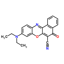 6-氰基-9-(二乙氨基)-5H-苯并[a]吩恶嗪-5-酮结构式
