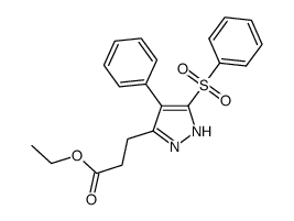 ethyl 3-(4-phenyl-5-(phenylsulfonyl)-1H-pyrazol-3-yl)propanoate结构式