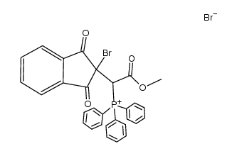 (1-(2-bromo-1,3-dioxo-2,3-dihydro-1H-inden-2-yl)-2-methoxy-2-oxoethyl)triphenylphosphonium bromide Structure