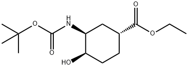 (1R,3S,4R)-3-(Boc-amino)-4-hydroxy-cyclohexane-carboxylic acid ethyl ester Structure