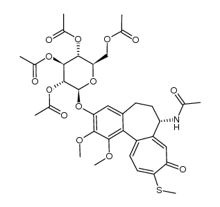 3-demethyl-3-(2,3,4,5-tetra-O-acetyl-β-D-glucopyranosyl)thiocolchicine Structure