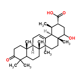 (22α)-22-Hydroxy-3-oxours-12-en-30-oic acid structure