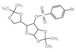 4-(4-bromophenyl)sulfonyloxy-3-(2,2-dimethyl-1,3-dioxolan-4-yl)-7,7-dimethyl-2,6,8-trioxabicyclo[3.3.0]octane结构式