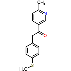 1-(6-甲基-3-吡啶)-2-[4-(甲巯基)苯基]-乙酮结构式