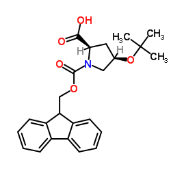 (2R,4S)-1-(((9H-芴-9-基)甲氧基)羰基)-4-(叔丁氧基)吡咯烷-2-羧酸结构式