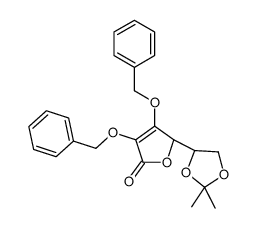 (2R)-2-[(4S)-2,2-dimethyl-1,3-dioxolan-4-yl]-3,4-bis(phenylmethoxy)-2H-furan-5-one结构式
