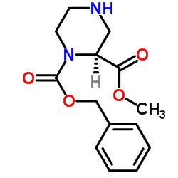 (2S)-1,2-哌嗪二甲酸 2-甲酯 1-苄酯结构式