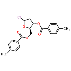 1-氯-3,5-二-O-对甲苯甲酰基-2-脱氧-D-呋喃核糖结构式