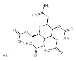 2-(2,3,4,6-四邻乙酰基-beta-d-吡喃葡萄糖)-2-硫代异脲氢溴酸结构式