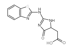[2-(Benzothiazol-2-ylamino)-5-oxo-4,5-dihydro-3H-imidazol-4-yl]-acetic acid Structure