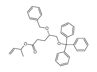 1-methylprop-2-enyl (4S)-4-(benzyloxy)-5-(triphenylmethoxy)pentanoate结构式
