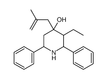 3-ethyl-4-(2-methylprop-2-enyl)-2,6-diphenylpiperidin-4-ol结构式