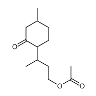 2-[3-(乙酰基氧基)-1-甲基丙基]-5-甲基环己酮结构式