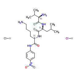 D-缬氨酰-L-亮氨酰-L-赖氨酰-对-硝基苯胺二盐酸盐结构式