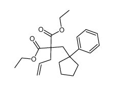 2-Allyl-2-(1-phenyl-cyclopentylmethyl)-malonic acid diethyl ester结构式