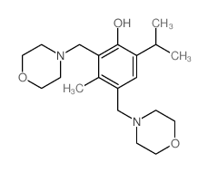 3-methyl-2,4-bis(morpholin-4-ylmethyl)-6-propan-2-yl-phenol结构式