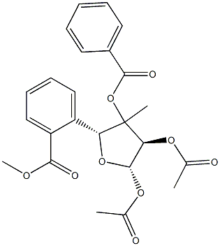 3-C-Methyl-β-D-xylofuranose 1,2-diacetate 3,5-dibenzoate Structure