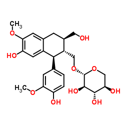 异落叶松脂素 9'-BETA-D-吡喃木糖苷结构式