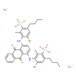 disodium 2,2'(or 6,6')-[(9,10-dihydro-9,10-dioxo-1,4-anthrylene)diimino]bis[3(or 5)-bromo-5(or 2)-butyltoluene-4(or 2)-sulphonate]结构式