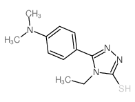 5-[4-(二甲基氨基)苯基]-4-乙基-4H-1,2,4-噻唑-3-硫醇结构式