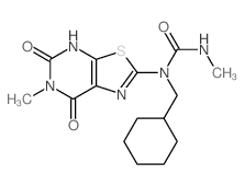 1-(cyclohexylmethyl)-3-methyl-1-(4-methyl-3,5-dioxo-9-thia-2,4,7-triazabicyclo[4.3.0]nona-7,10-dien-8-yl)urea Structure